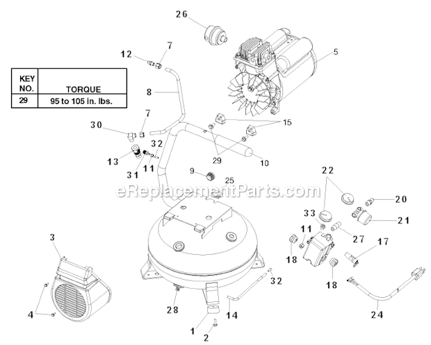 Page A Diagram and Parts List for PF22X4 Type 0 DeVilbiss Compressor