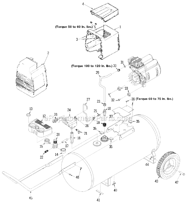 Page A Diagram and Parts List for PRF5020-WK  DeVilbiss Compressor