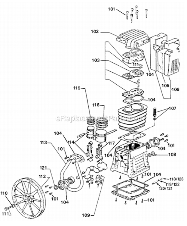 Page A Diagram and Parts List for PRLK6580V2 Type 0 DeVilbiss Compressor