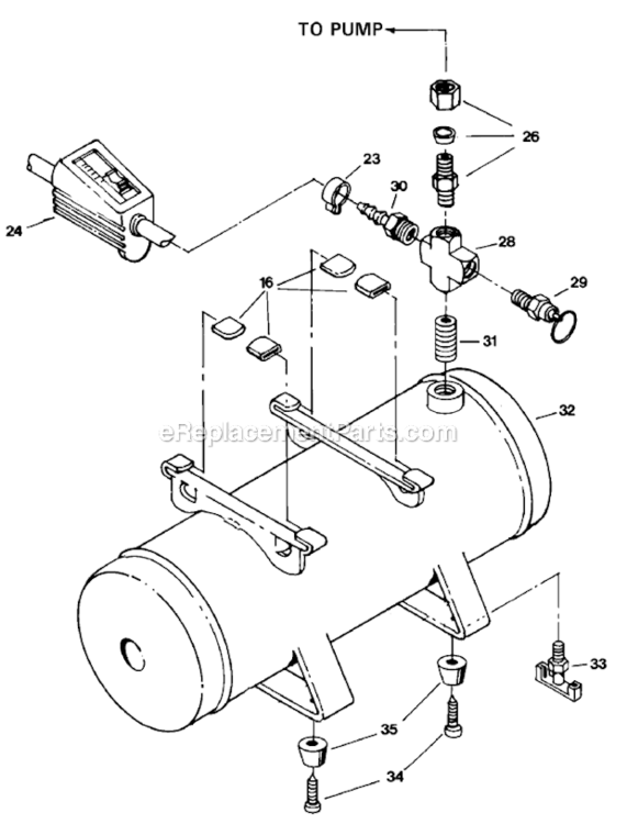 Page A Diagram and Parts List for RA102D Type 1 DeVilbiss Compressor