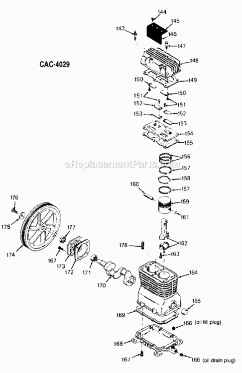 Page A Diagram and Parts List for RA5E20AD Type 2 DeVilbiss Compressor