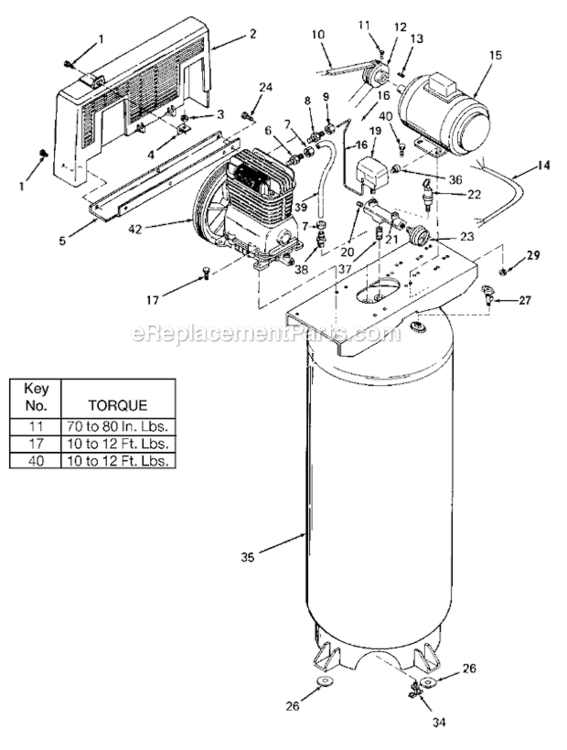 Page A Diagram and Parts List for RA6E60VAD Type 0 DeVilbiss Compressor