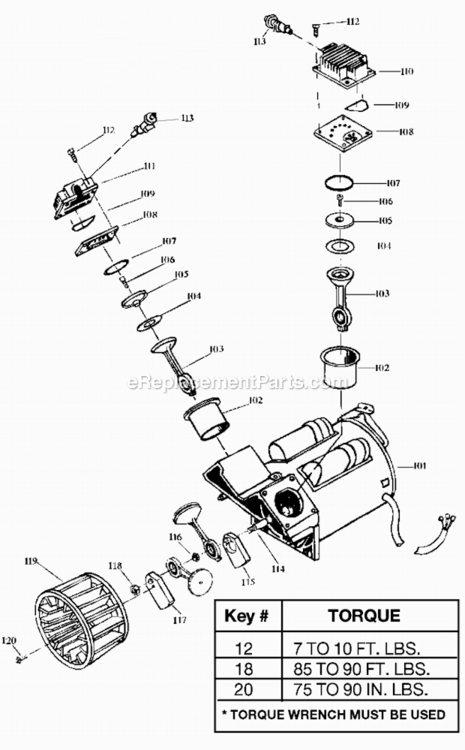 Page A Diagram and Parts List for RAC500TVE30 Type 1 DeVilbiss Compressor