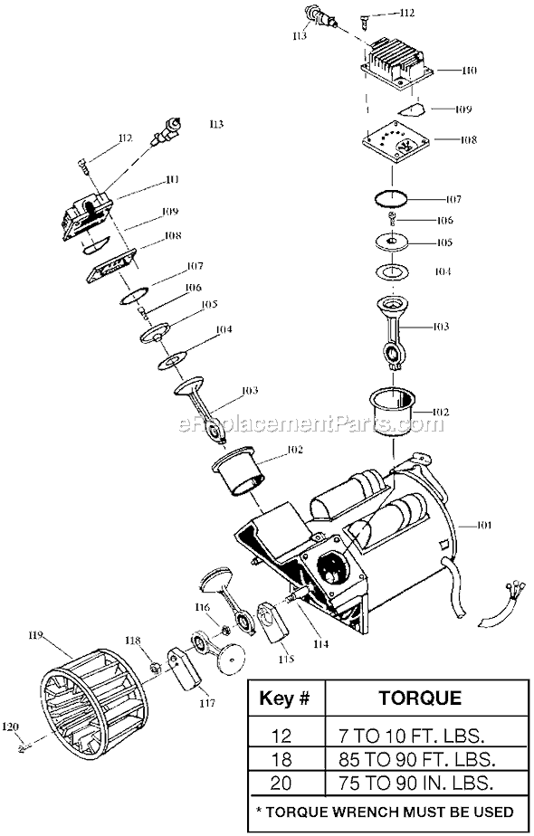 Page B Diagram and Parts List for RAC500TVE60V Type 3 DeVilbiss Compressor
