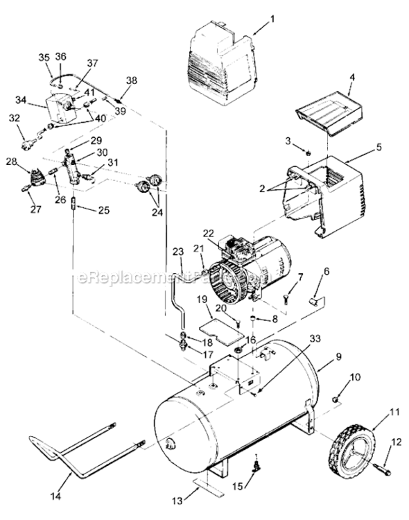 Page A Diagram and Parts List for RAF412 Type 0 DeVilbiss Compressor