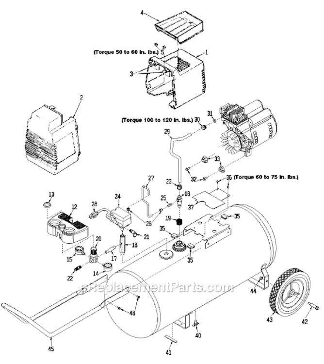 Page A Diagram and Parts List for RAF5020 Type 0 DeVilbiss Compressor