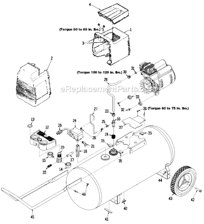 Page A Diagram and Parts List for RAF5030 Type 0 DeVilbiss Compressor