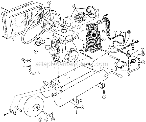 Page A Diagram and Parts List for SDS5G8DH Type 0 DeVilbiss Compressor