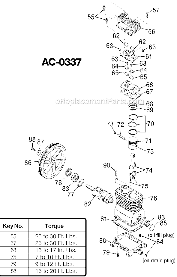 Page B Diagram and Parts List for SDS5G8D Type 0 DeVilbiss Compressor