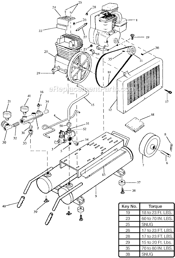 Page A Diagram and Parts List for SDS5G8D Type 1 DeVilbiss Compressor