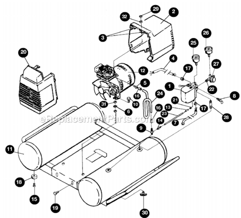 Page A Diagram and Parts List for SDSC150E4TTD Type 0 DeVilbiss Compressor