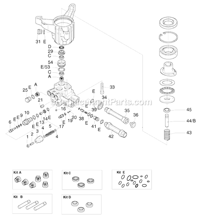Page A Diagram and Parts List for VR2320 Type 0 DeVilbiss Pressure Washer
