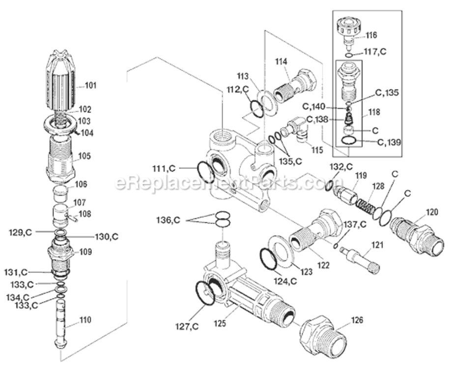 Page A Diagram and Parts List for WG1530 Type 0 DeVilbiss Pressure Washer