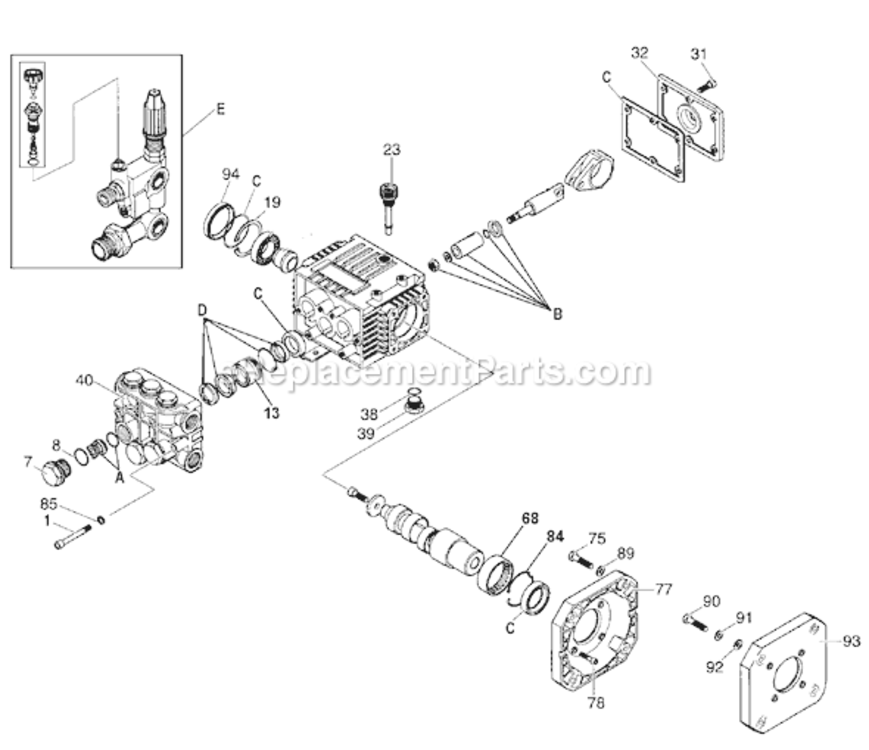Page C Diagram and Parts List for WG1530 Type 0 DeVilbiss Pressure Washer
