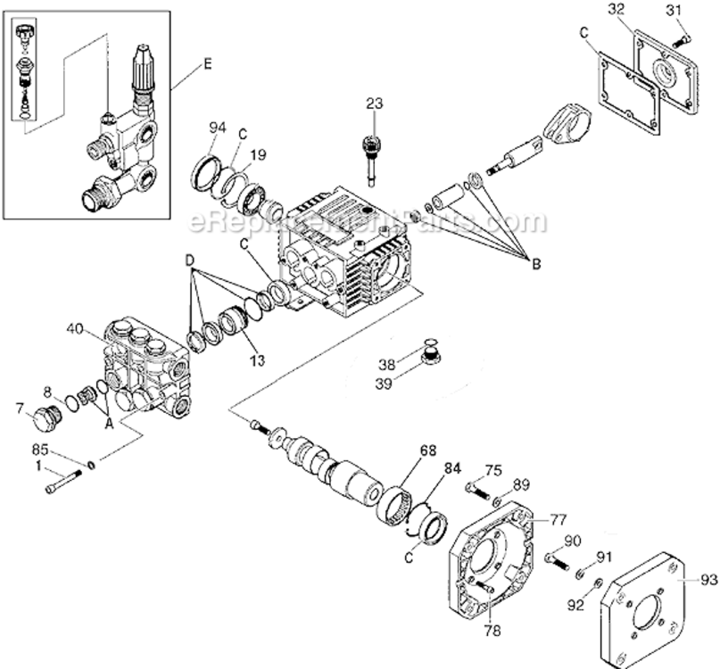 Page A Diagram and Parts List for WG2022 Type 1 DeVilbiss Pressure Washer
