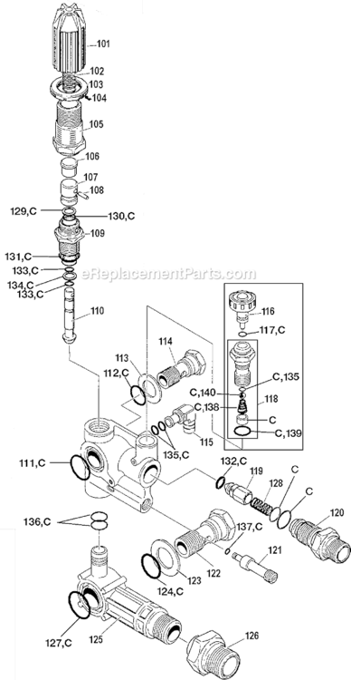 Page A Diagram and Parts List for WGC2031 Type 0 DeVilbiss Pressure Washer