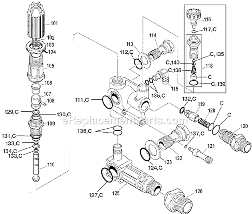 Page B Diagram and Parts List for WGC2031 Type 1 DeVilbiss Pressure Washer