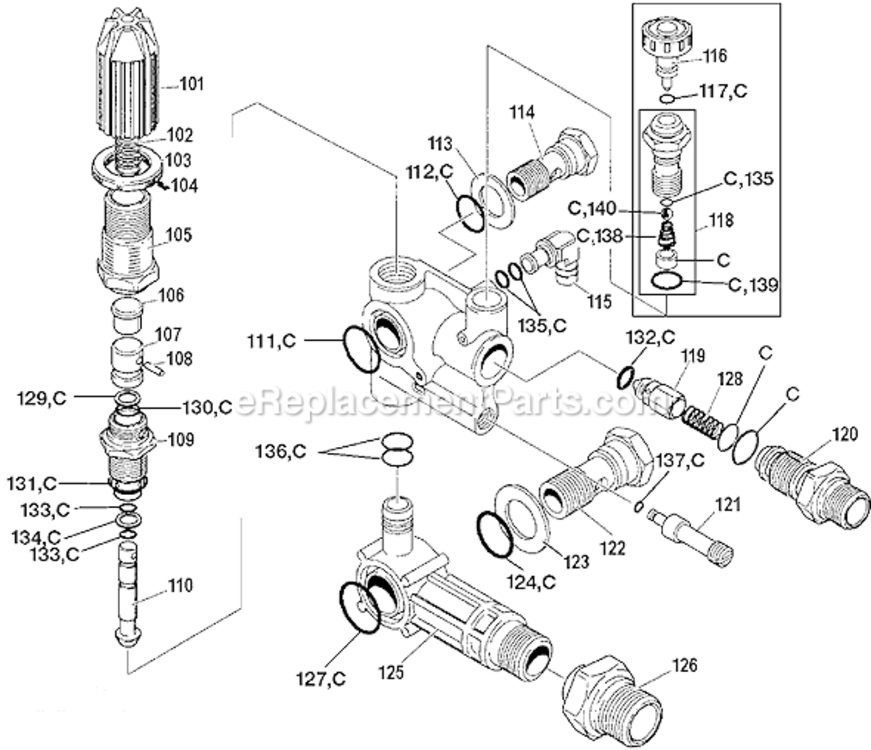 Page B Diagram and Parts List for WGC2031 Type 2 DeVilbiss Pressure Washer