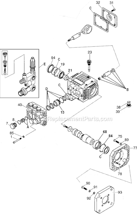 Page A Diagram and Parts List for WGC2230 Type 0 DeVilbiss Pressure Washer