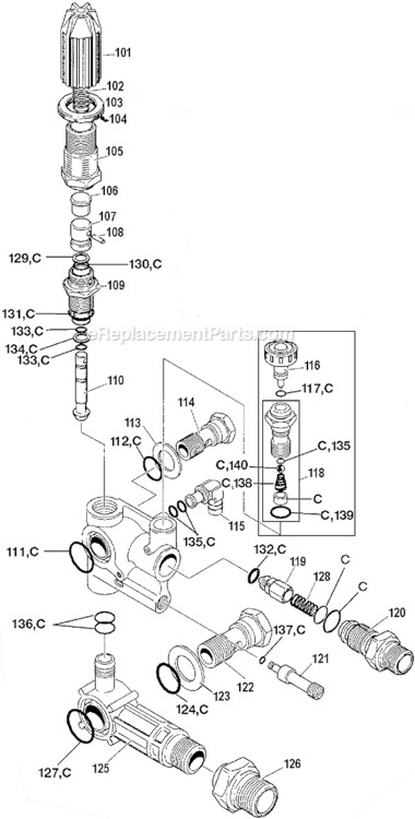 Page B Diagram and Parts List for WGC2230 Type 0 DeVilbiss Pressure Washer