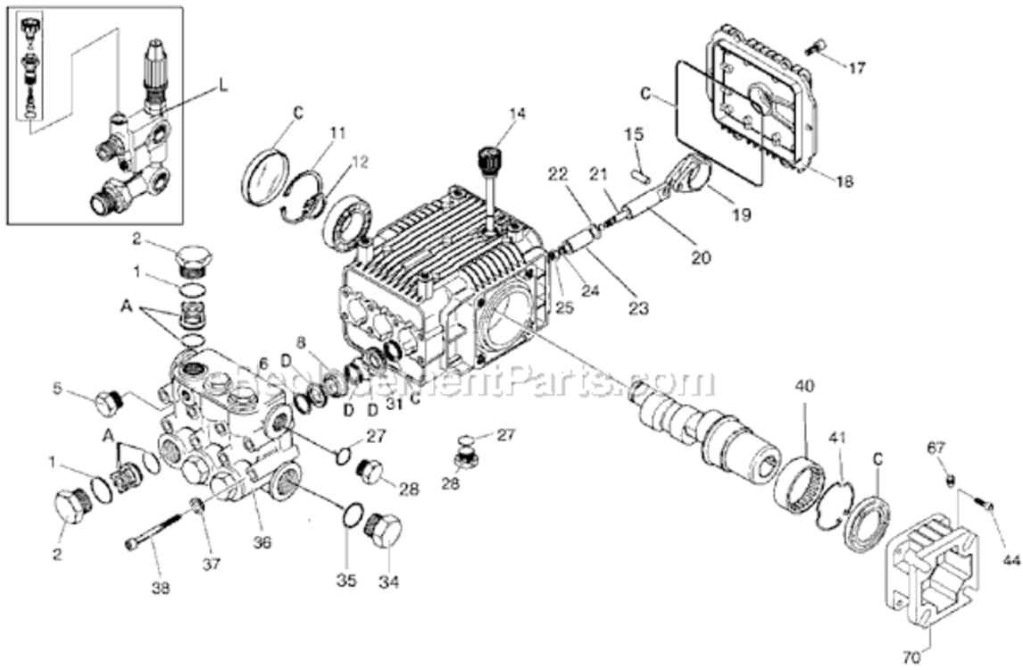 Page B Diagram and Parts List for WGC2425 Type 2 DeVilbiss Pressure Washer