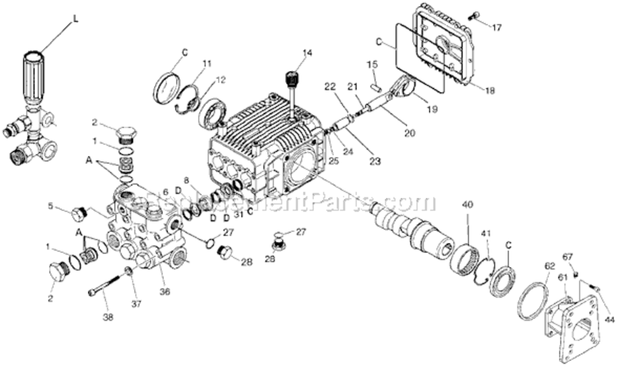 Page B Diagram and Parts List for WGC2731 Type 0 DeVilbiss Pressure Washer