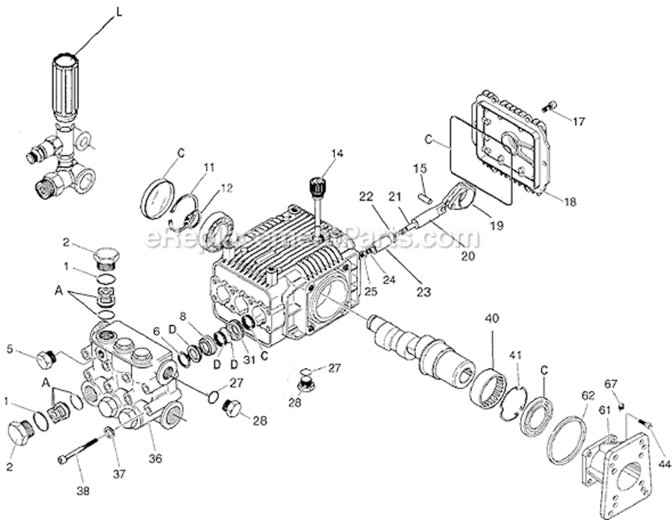 Page A Diagram and Parts List for WGC3030 Type 0 DeVilbiss Pressure Washer
