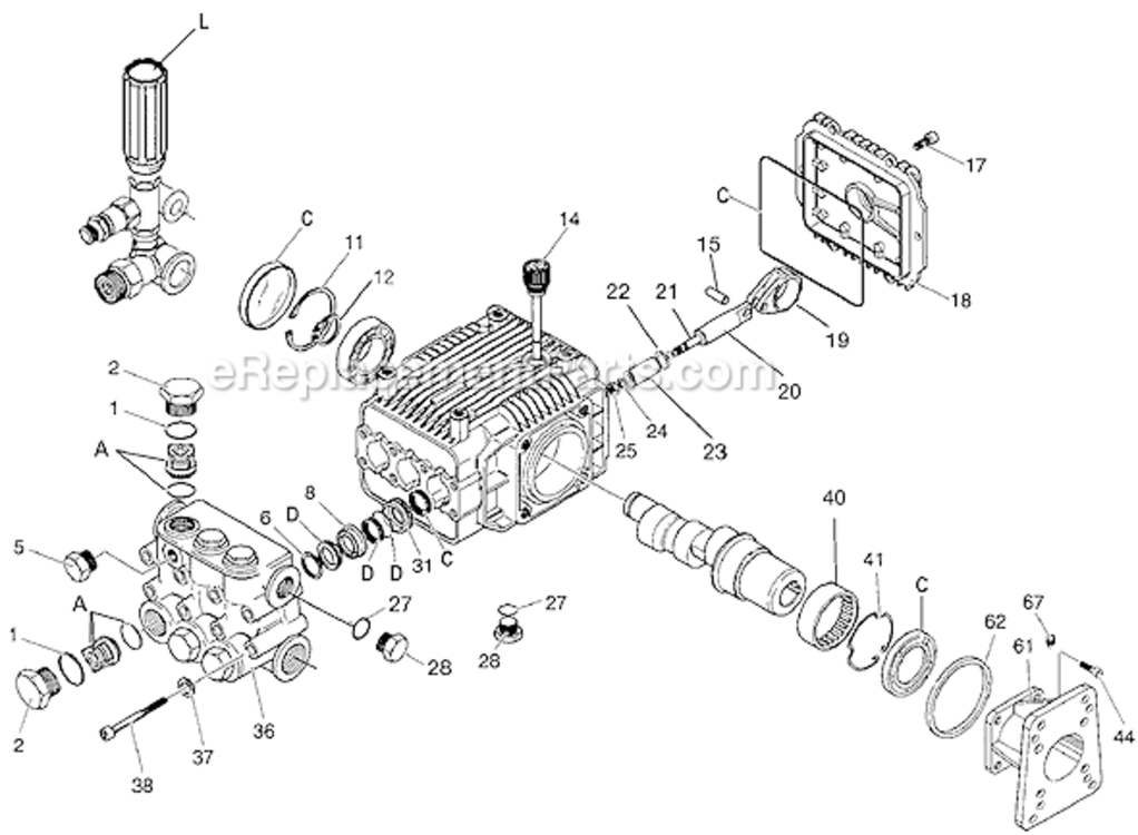 Page A Diagram and Parts List for WGC3031 Type 0 DeVilbiss Pressure Washer