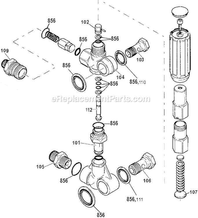 Page B Diagram and Parts List for WGC3035 Type 1 DeVilbiss Pressure Washer