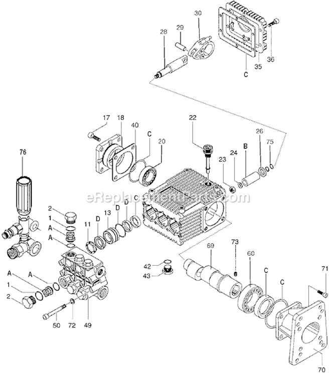 Page A Diagram and Parts List for WGC3540 Type 0 DeVilbiss Pressure Washer