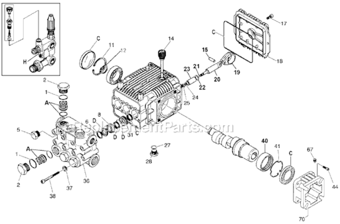 Page B Diagram and Parts List for WGCPH2530 Type 0 DeVilbiss Pressure Washer