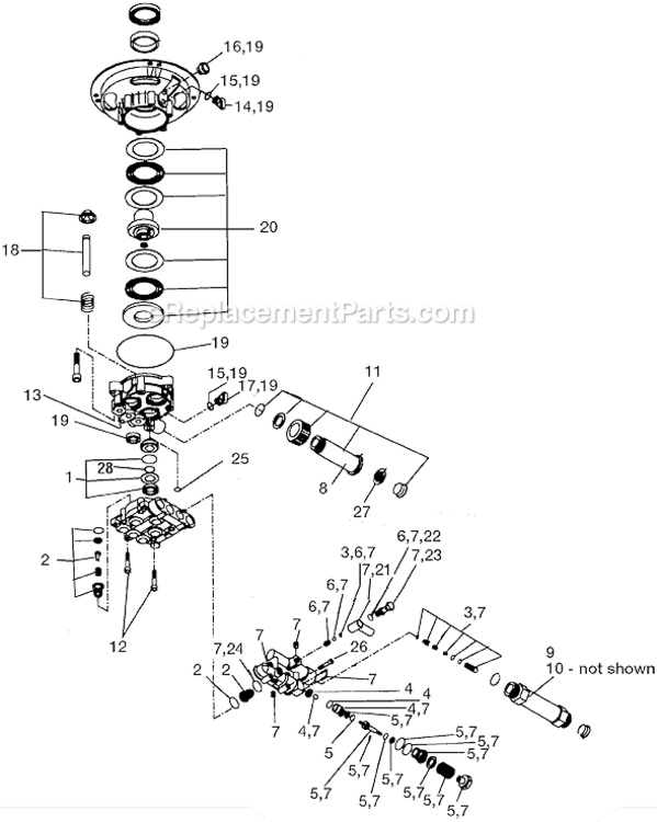 Page A Diagram and Parts List for WGV2020 Type 1 DeVilbiss Pressure Washer