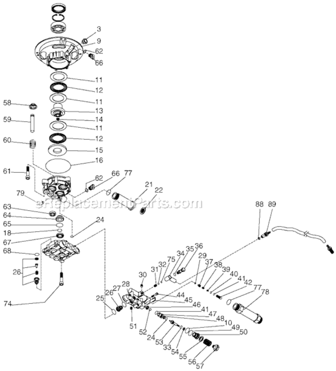 Page A Diagram and Parts List for WGVT1620 Type 0 DeVilbiss Pressure Washer
