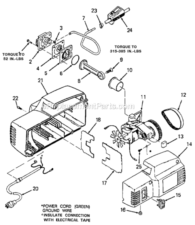 Page A Diagram and Parts List for XE-7D Type 2 DeVilbiss Compressor