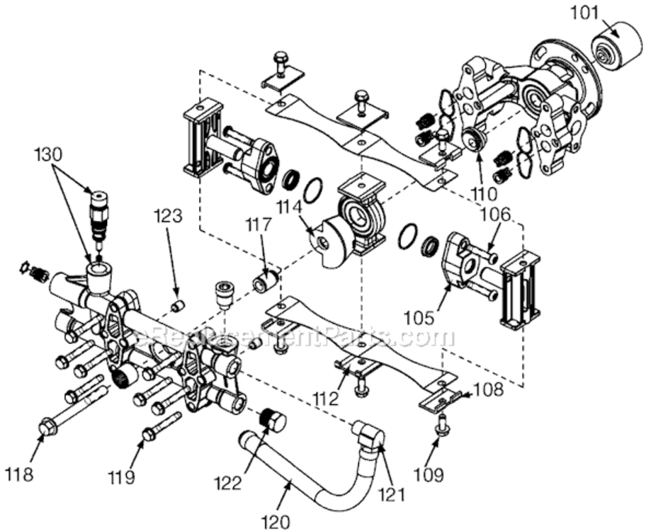 Page B Diagram and Parts List for XR2625 Type 1 DeVilbiss Pressure Washer