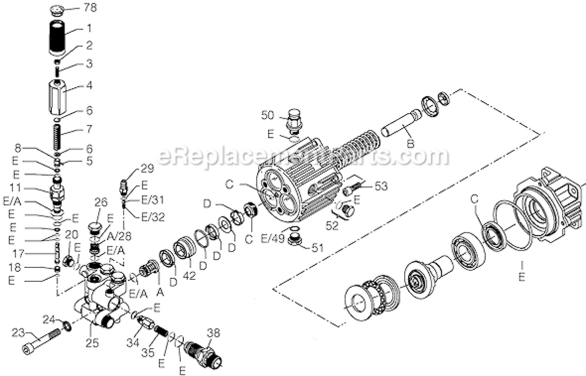 Page A Diagram and Parts List for XR2750 Type 0 DeVilbiss Pressure Washer