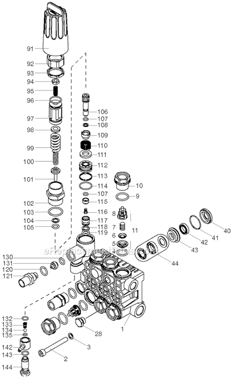 Page B Diagram and Parts List for ZR3700 Type 1 DeVilbiss Pressure Washer
