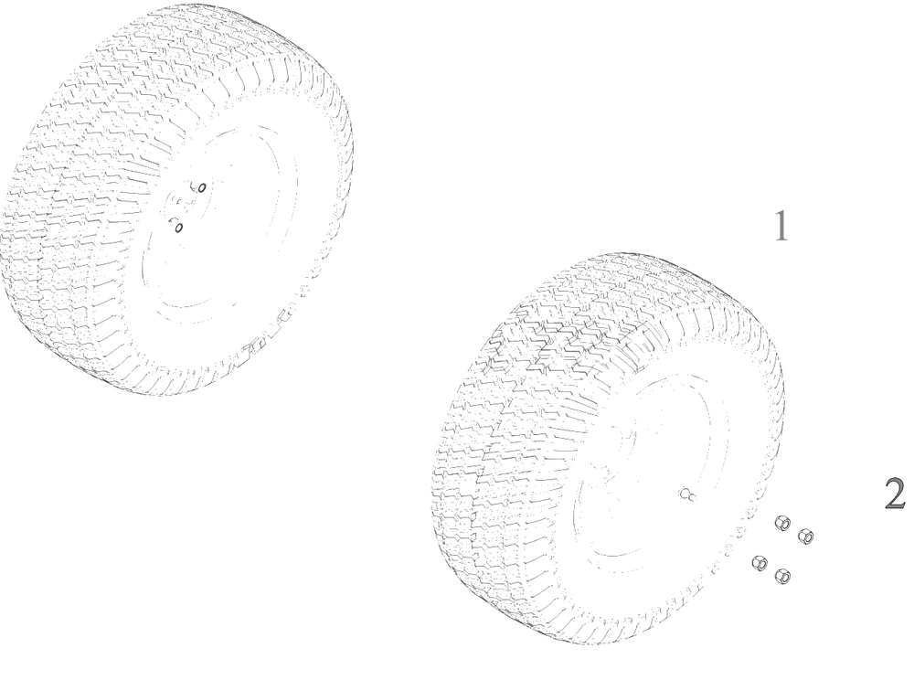 Wheels-Rear Diagram and Parts List for DXGX548P (53AL8CS6038)(2021) DeWALT Lawn Tractor