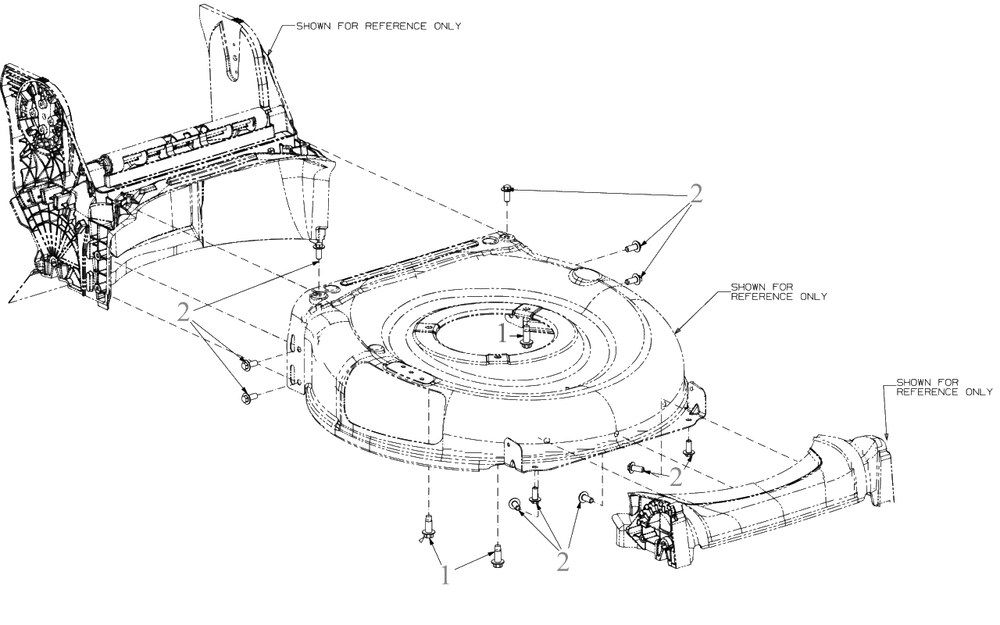 Deck Hardware Diagram and Parts List for DCMWSP244 (18AEU2C2738)(2023) DeWALT Lawn Mower