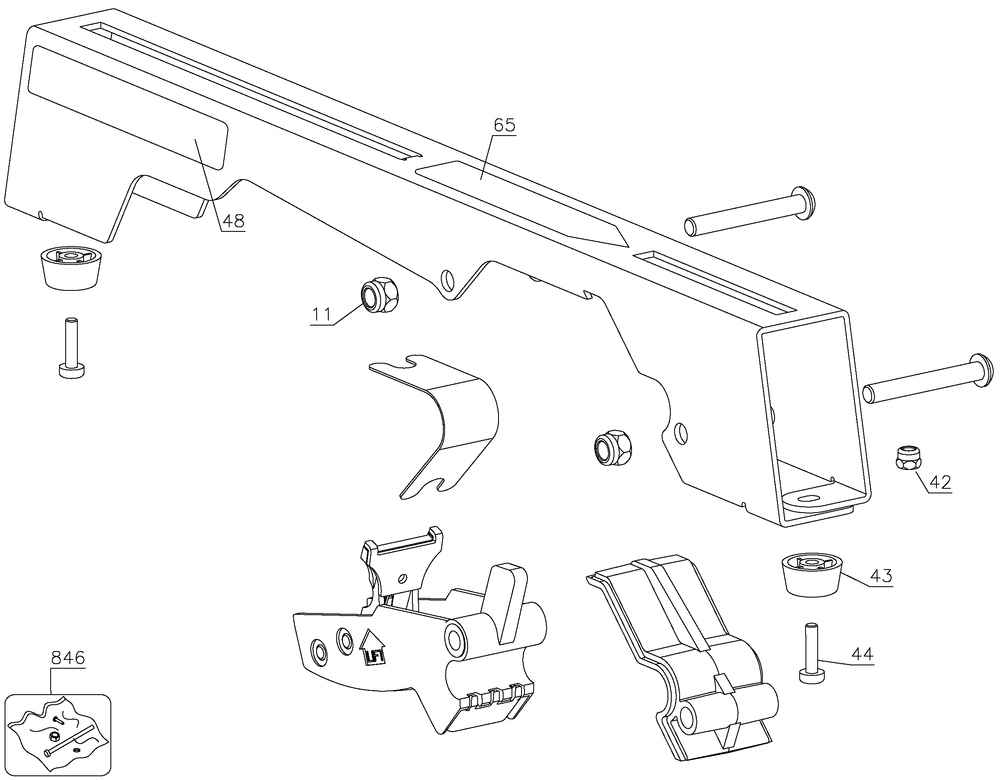 Section 2 Diagram and Parts List for DWX725BR Type 3 DeWALT Tool Stand & Cart