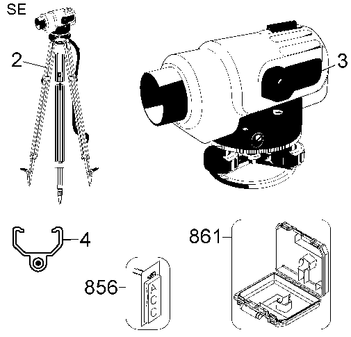 Default Diagram and Parts List for DW096PK Type 1 DeWALT Laser Level
