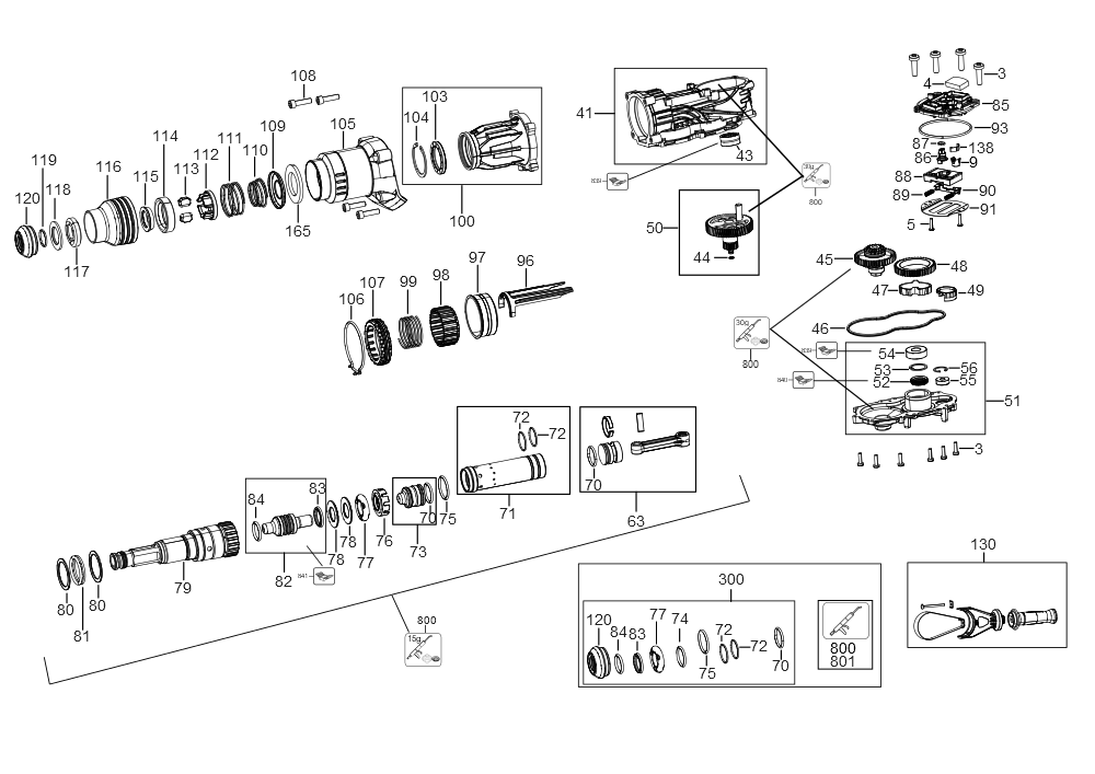 Exploded Diagram A Diagram and Parts List for DCH733X2 Type 2 DeWALT Hammer Drill