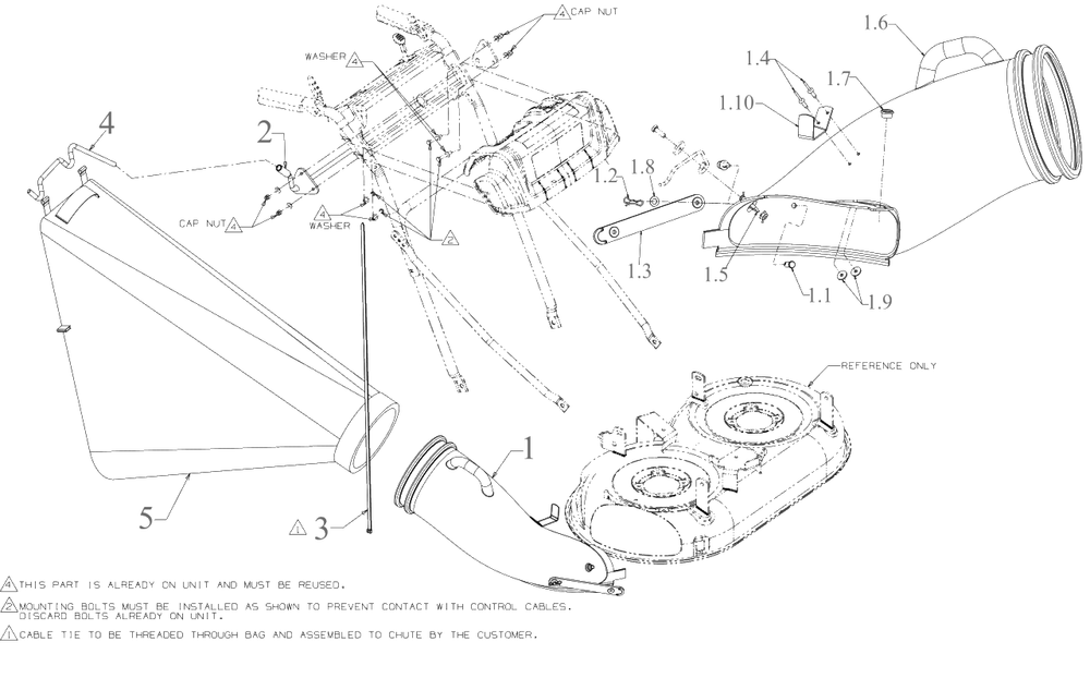 General Assembly Diagram and Parts List for 19A20001038  DeWALT Lawn Tractor Accessories