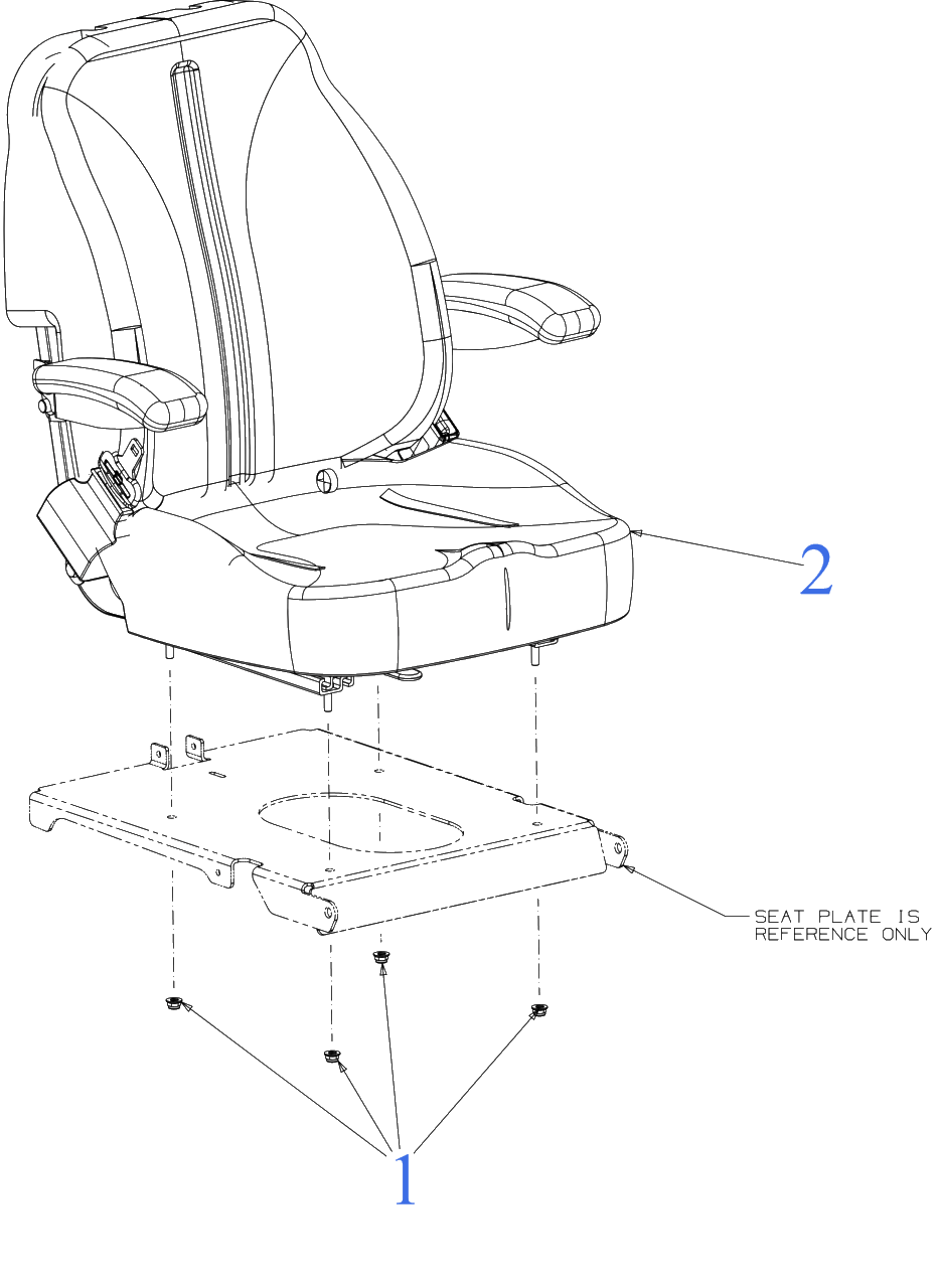 Seat Diagram and Parts List for DXGZ148P (47AHBCA6038)(2022) DeWALT Lawn Tractor
