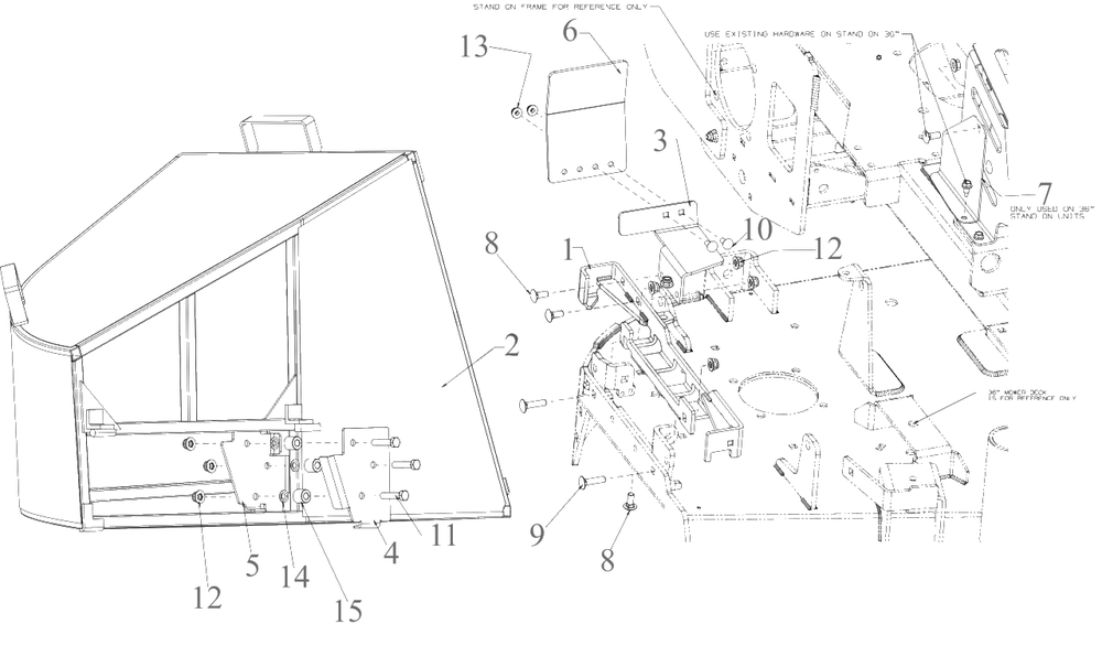 General Assembly Diagram and Parts List for DXGXA50004 (59A50004038)(2022) DeWALT Lawn Tractor Accessories