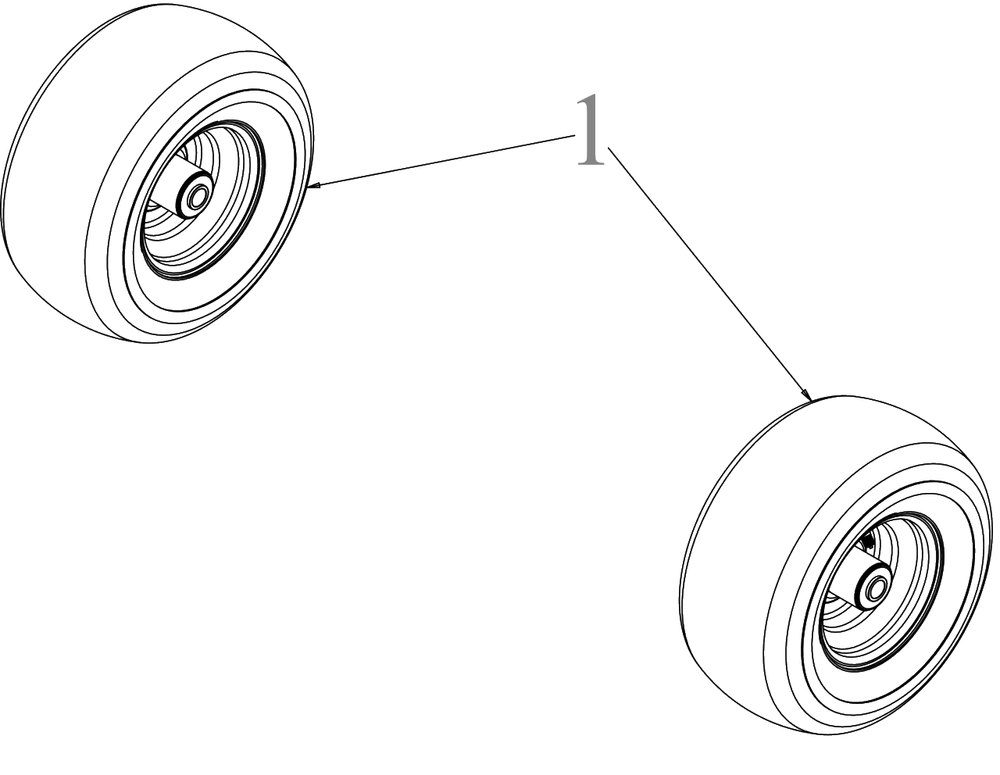Wheels - Front Diagram and Parts List for DXGZ148P (47AHBCA6038)(2022) DeWALT Lawn Tractor