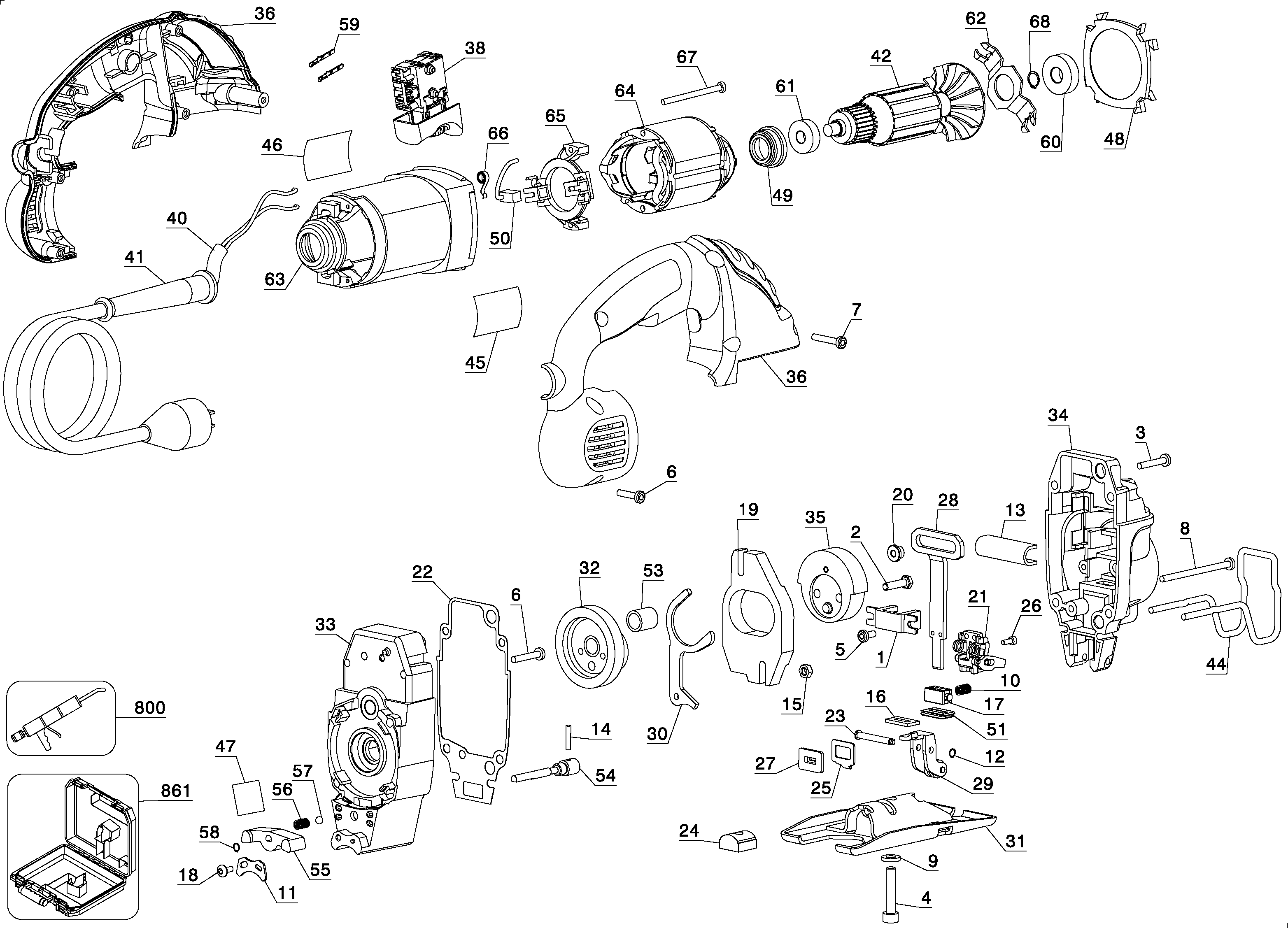 Page A Diagram and Parts List for DW317K-B2 1 DeWALT Jig Saw