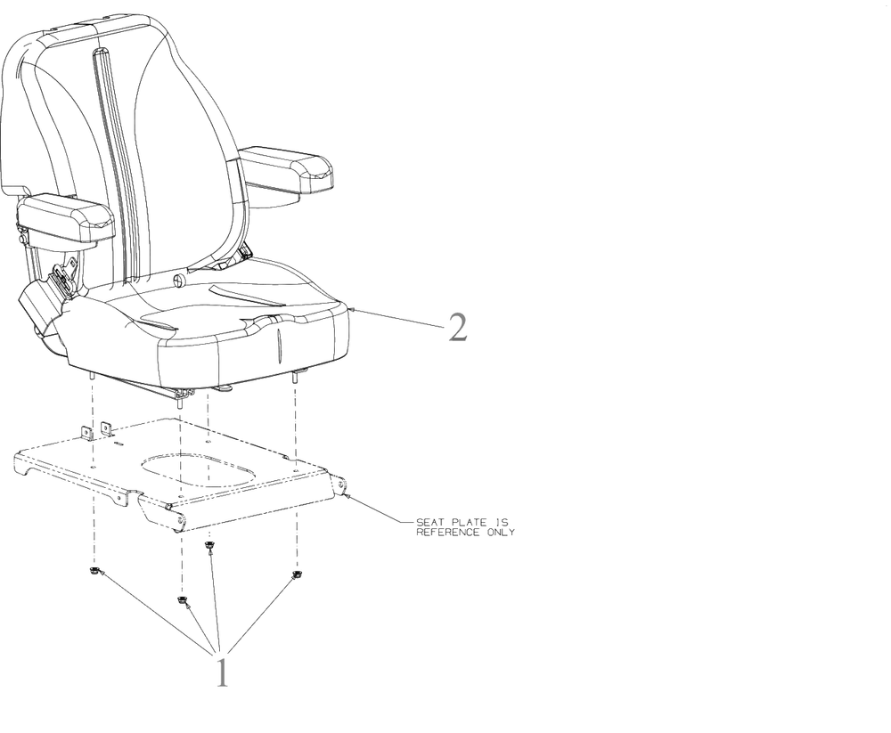 Seat Diagram and Parts List for DXGZ254P (47AKBCA7038)(2022) DeWALT Lawn Tractor