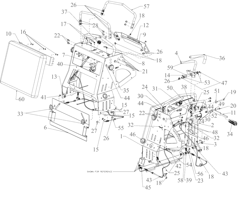 Controls Diagram and Parts List for DXGX554P (53AL8CS7038)(2021) DeWALT Lawn Tractor