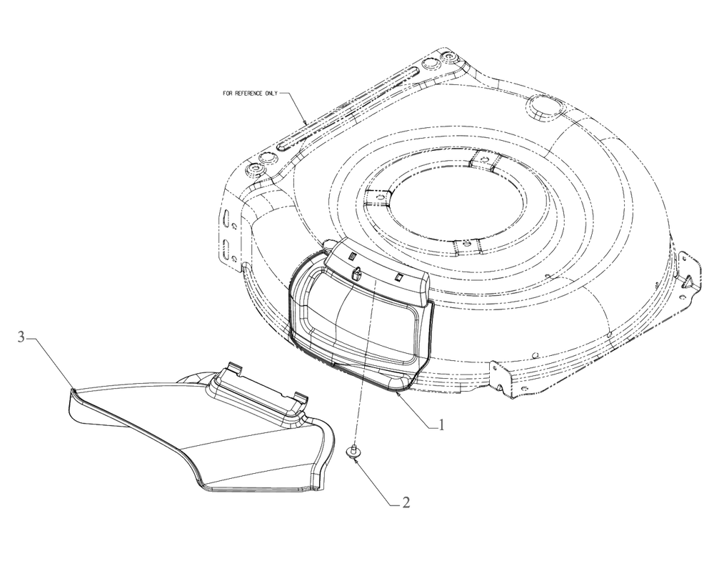 Side Discharge Chute Diagram and Parts List for DCMWSP244 (18AEU2C2738)(2023) DeWALT Lawn Mower